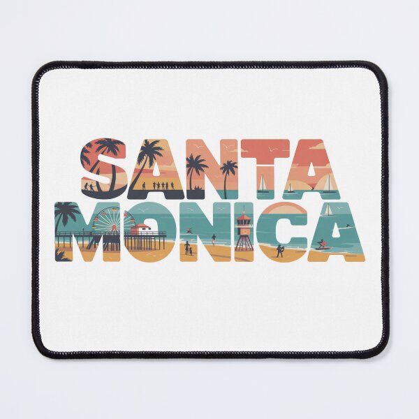 Item preview, Santa Monica California Retro Beach Sunset Design | Vintage Typography Ocean View Graphic designed and sold by CircinusStore.