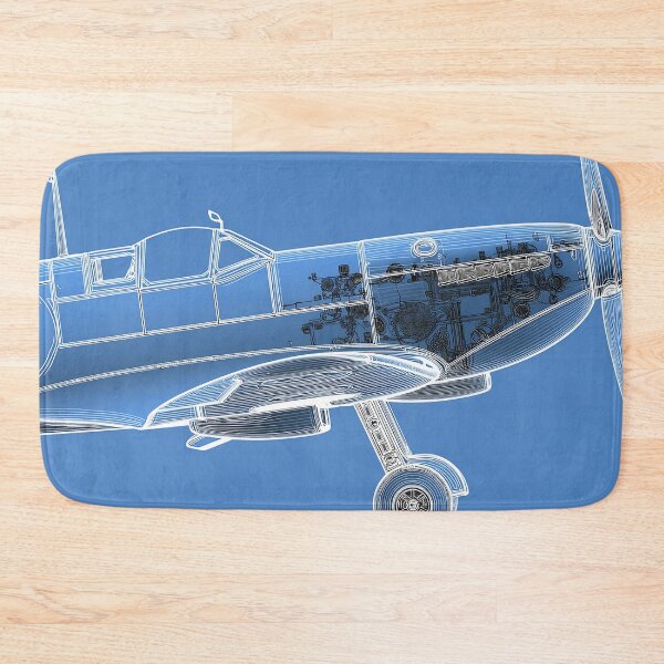 Item preview, Classic Spitfire Aircraft Technical Blueprint designed and sold by Skyframe Aviation.