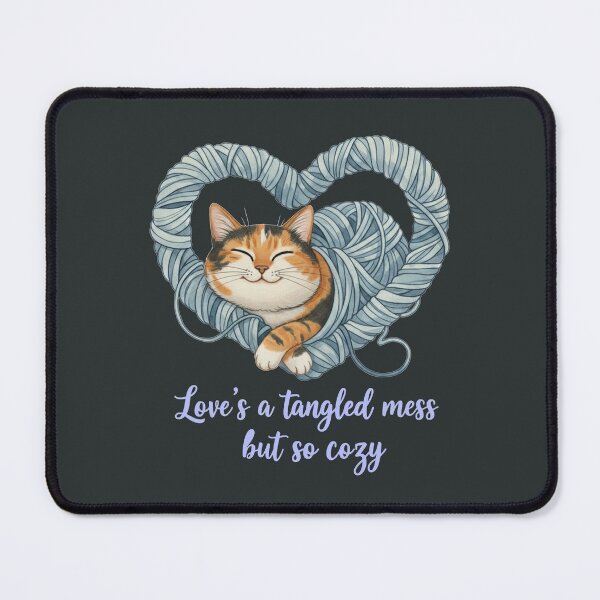 Item preview, Cute Calico Cat Snuggled in Yarn Heart - Cozy Love designed and sold by INNERSELFART.