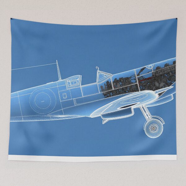 Item preview, RAF Spitfire Technical Blueprint designed and sold by Skyframe Aviation.