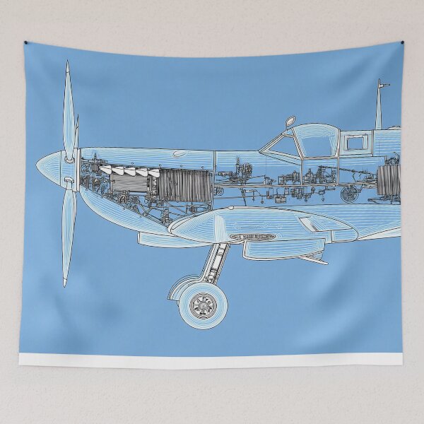 Item preview, British Supermarine Spitfire Blueprint Rendering designed and sold by Skyframe Aviation.