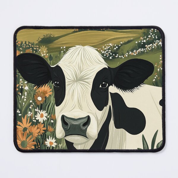 Item preview, Cow in a field of flowers designed and sold by PetsArt.