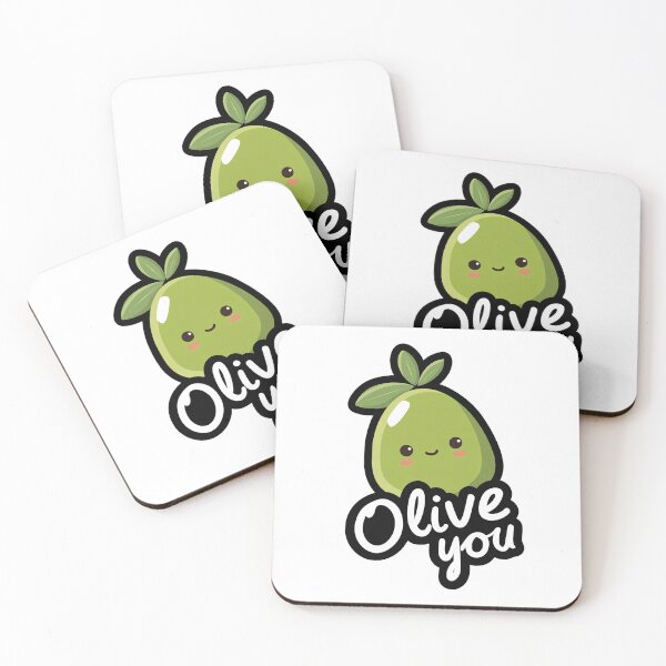 Item preview, Cute Kawaii Olive — “Olive You” Pun Design designed and sold by SleekLineSketches.