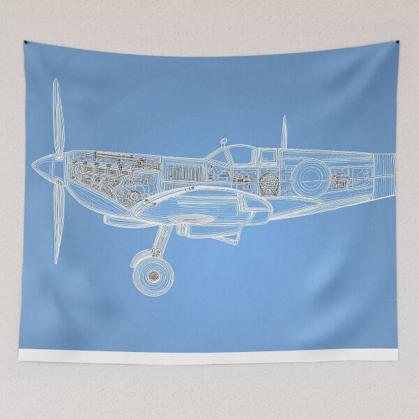 Item preview, RAF Spitfire Blueprint Art designed and sold by Skyframe Aviation.
