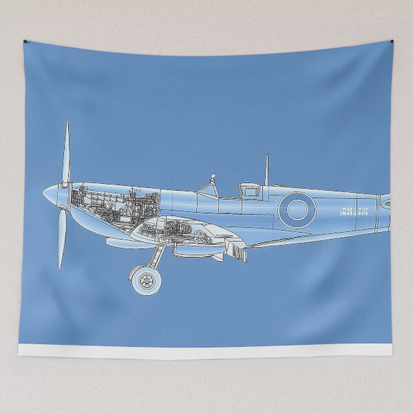 Item preview, The Spitfire Fighter Aircraft Schematic designed and sold by Skyframe Aviation.