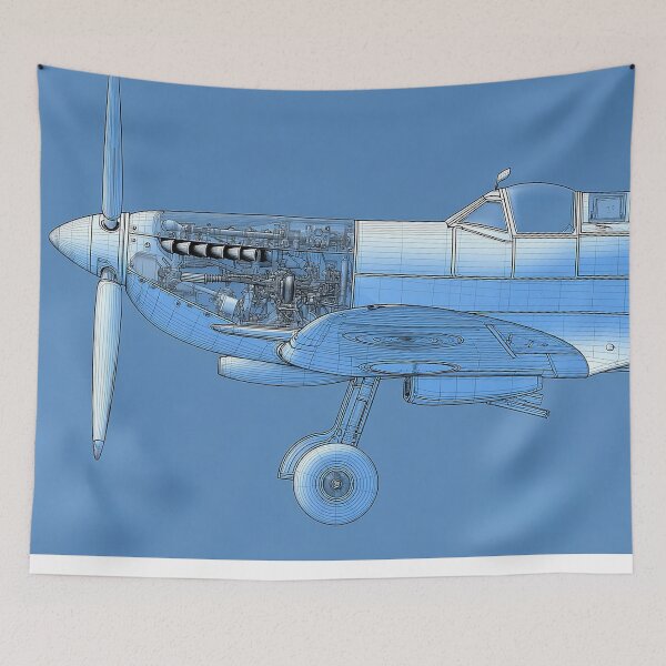 Item preview, RAF Spitfire Detailed Plan View designed and sold by Skyframe Aviation.