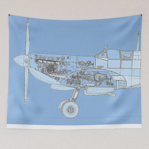 Item preview, The Spitfire Fighter Blueprint Rendering designed and sold by Skyframe Aviation.