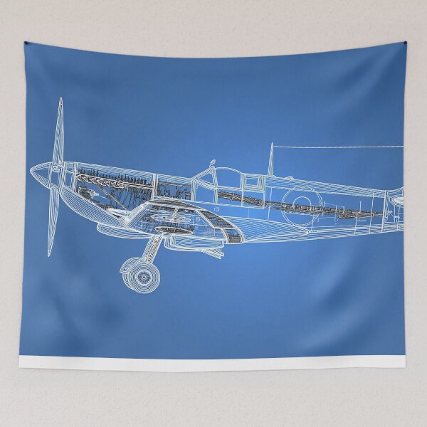 Item preview, British Supermarine Spitfire Blueprint Art designed and sold by Skyframe Aviation.