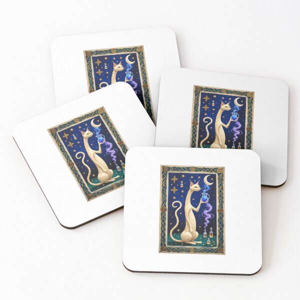 Item preview, Cream Cat Alchemist Medieval Manuscript Art designed and sold by PictorialWhimsy.