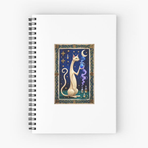 Item preview, Cream Cat Alchemist Medieval Manuscript Art designed and sold by PictorialWhimsy.