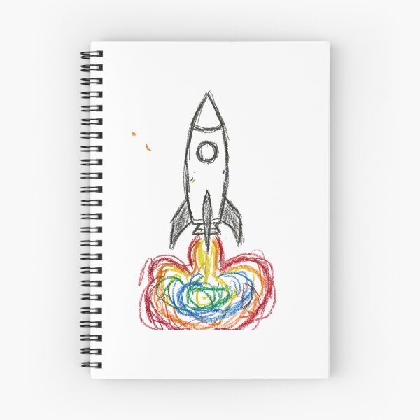 Item preview, Rainbow Rocket – Colorful Crayon Space Adventure designed and sold by Kavya Art.