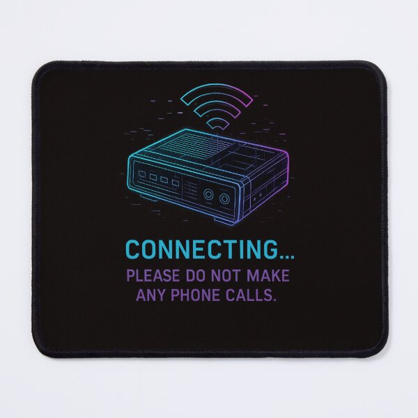 Item preview, Connecting – Retro 90s Dial-Up Modem Neon Glitch Design designed and sold by Tadeusz1.