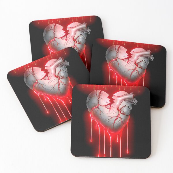Item preview, heart with bleeding dripping blood and broken heart text t shirt design sticker mockup designed and sold by Itmastersvg.