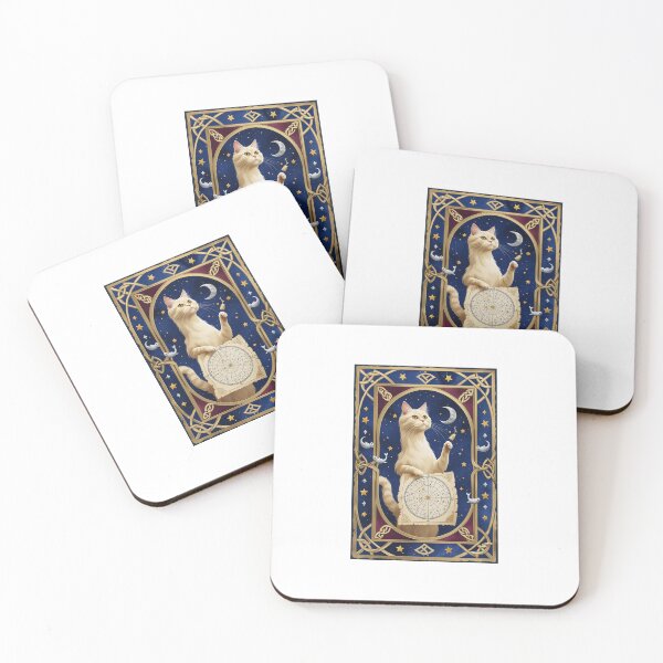 Item preview, Cream Cat Astronomy Chart Medieval Art designed and sold by PictorialWhimsy.