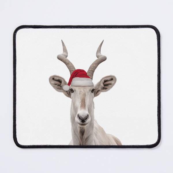Item preview, Christmas Addax with Santa Hat – The Desert Reindeer of Christmas designed and sold by LazyOwlStore.