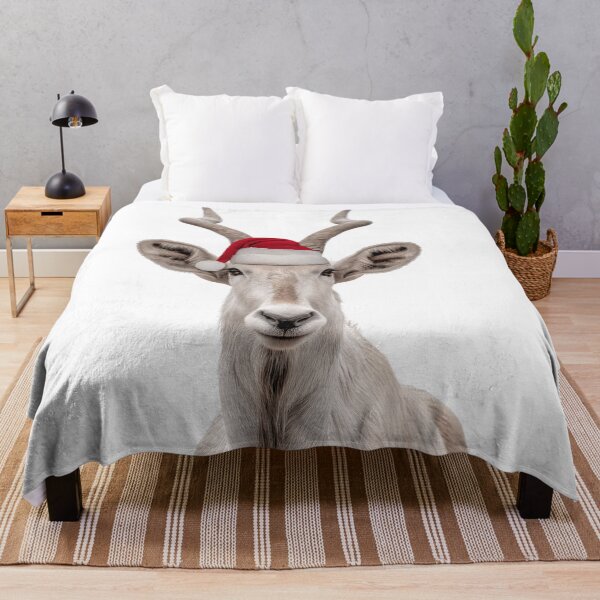 Item preview, Christmas Addax with Santa Hat – The Desert Reindeer of Christmas designed and sold by LazyOwlStore.
