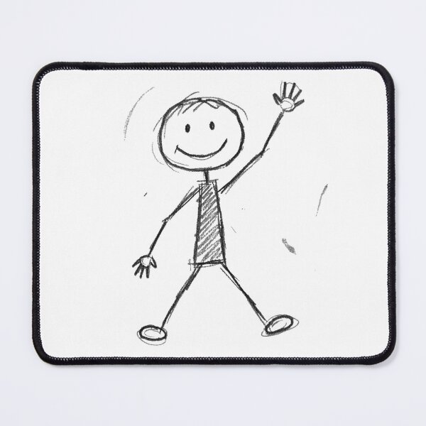 Item preview, Happy Stick Figure Waving – Chalk Doodle Art designed and sold by Kavya Art.