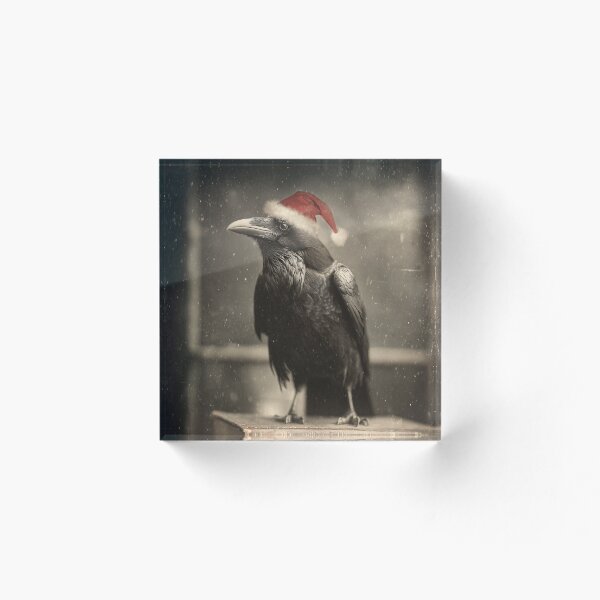 Item preview, Gothic Raven with Santa Hat and Books designed and sold by SpecInkStudio.