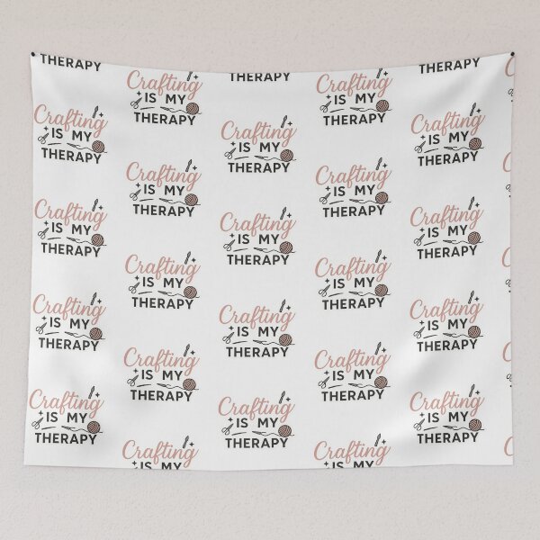 Item preview, Crafting Is My Therapy Sticker – Calm Pastel Craft Tools Design for Makers & Creators designed and sold by astersgraphics.