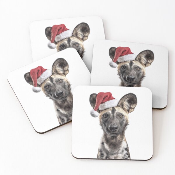Item preview, African Wild Dog with Santa Hat – The Festive Spirit of the Savanna designed and sold by LazyOwlStore.
