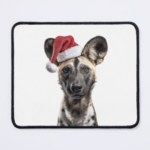 Item preview, African Wild Dog with Santa Hat – The Festive Spirit of the Savanna designed and sold by LazyOwlStore.