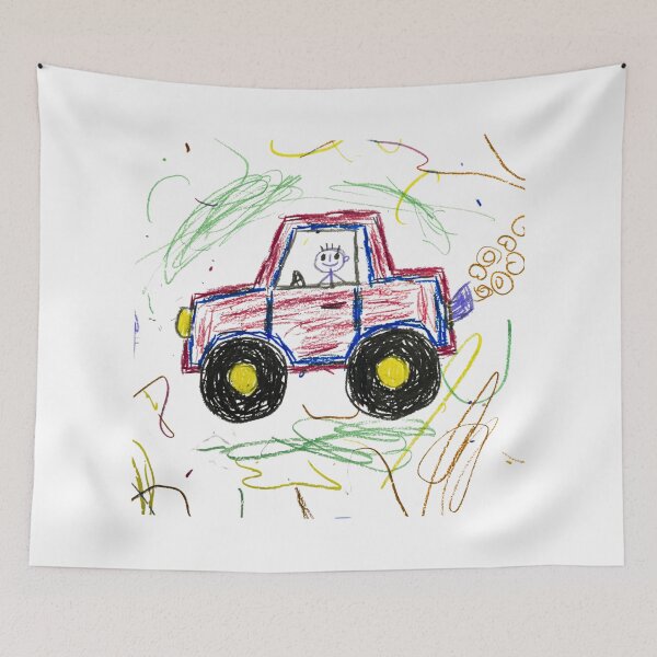 Item preview, Crayon Red Truck Adventure designed and sold by Kavya Art.