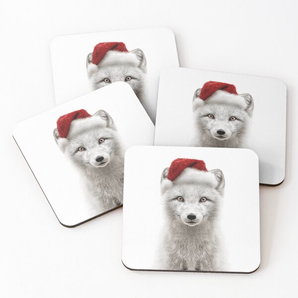 Item preview, Arctic Fox with Santa Hat – The Snowy Spirit of Christmas designed and sold by LazyOwlStore.