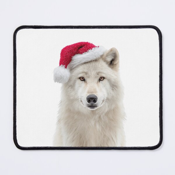 Item preview, Arctic Wolf with Santa Hat – The Majestic Guardian of the Winter North designed and sold by LazyOwlStore.