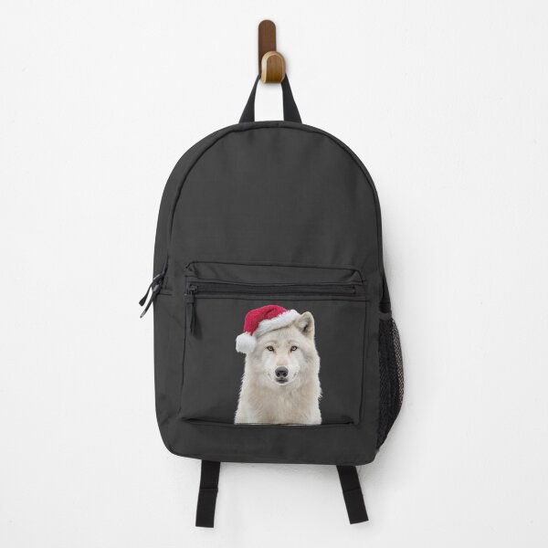 Item preview, Arctic Wolf with Santa Hat – The Majestic Guardian of the Winter North designed and sold by LazyOwlStore.