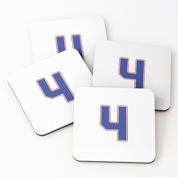 Item preview, Jersey Number 4 / Player Shirt Number Four (Blue with Red Outline) designed and sold by STUDIO-72.