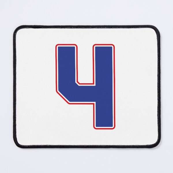 Item preview, Jersey Number 4 / Player Shirt Number Four (Blue with Red Outline) designed and sold by STUDIO-72.