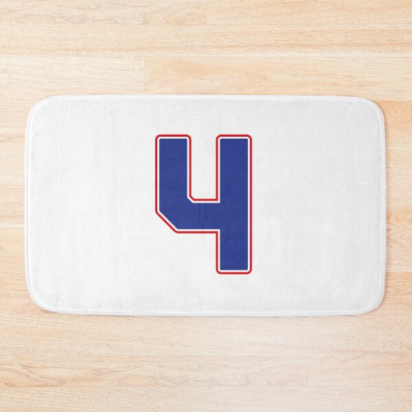 Item preview, Jersey Number 4 / Player Shirt Number Four (Blue with Red Outline) designed and sold by STUDIO-72.