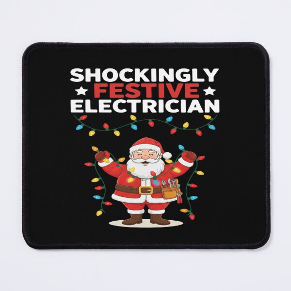 Item preview, Shockingly Festive Electrician Funny Christmas Electric Worker Design designed and sold by FreshVibe Prints.