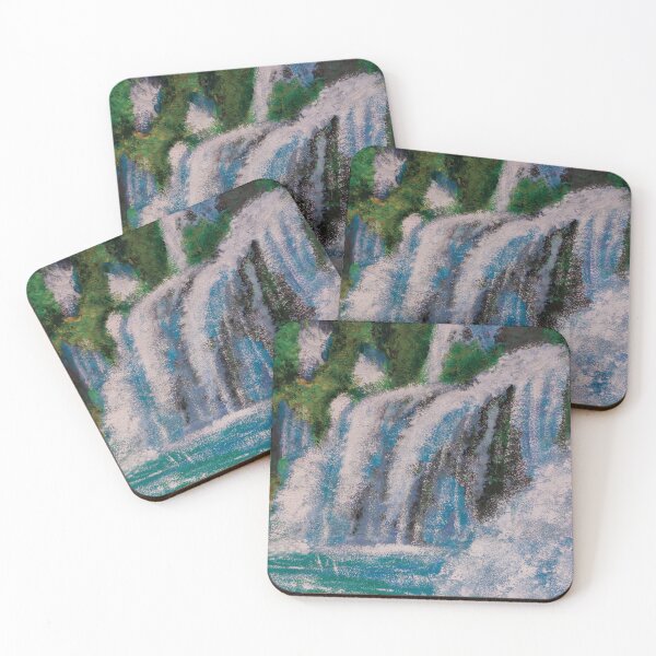 Item preview, Waterfall Painting, Watercolor Landscape, Nature Art, Watercolor Waterfall Illustration designed and sold by pineappledizajn.