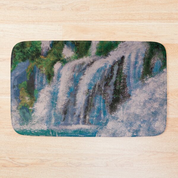 Artikelvorschau, Wasserfallgemälde, Aquarelllandschaft, Naturkunst, Aquarell-Wasserfallillustration entworfen und verkauft von pineappledizajn.