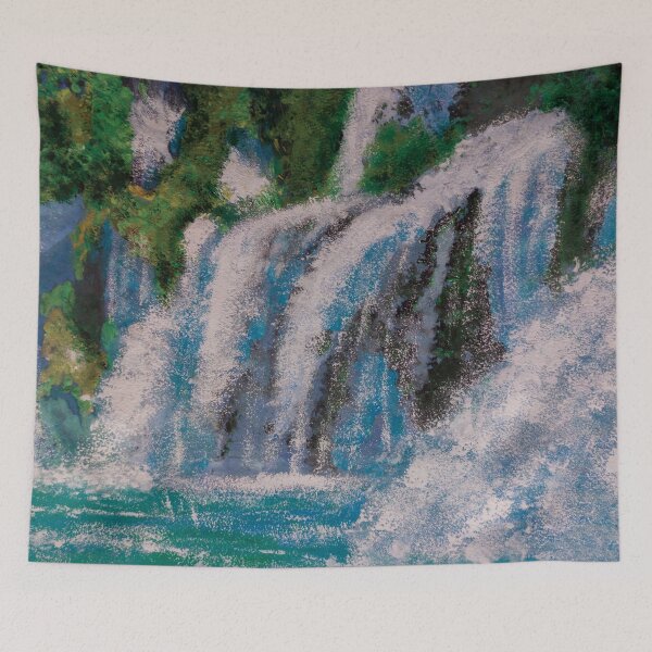 Item preview, Waterfall Painting, Watercolor Landscape, Nature Art, Watercolor Waterfall Illustration designed and sold by pineappledizajn.