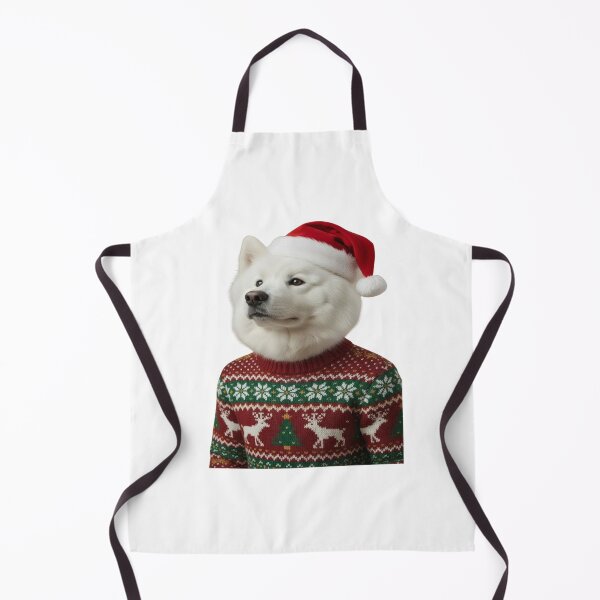 Item preview, Samoyed in Santa Hat – Holiday Dog Illustration designed and sold by GoxyVision.