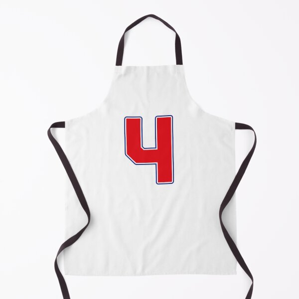 Item preview, Jersey Number 4 / Player Shirt Number Four (Red with Blue Outline) designed and sold by STUDIO-72.