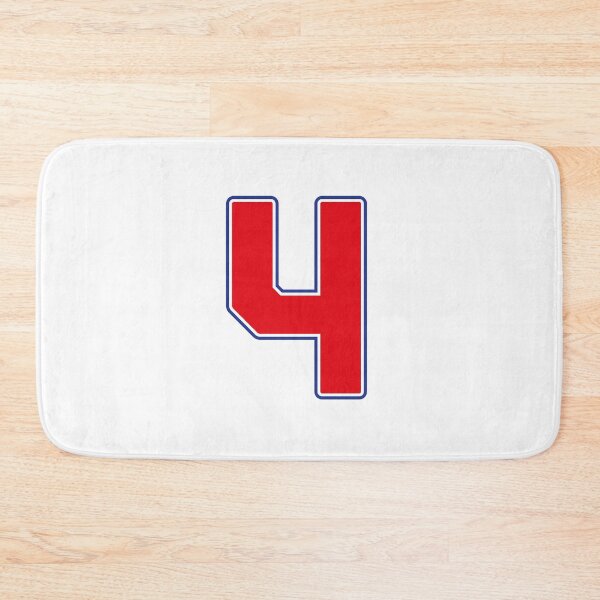 Item preview, Jersey Number 4 / Player Shirt Number Four (Red with Blue Outline) designed and sold by STUDIO-72.