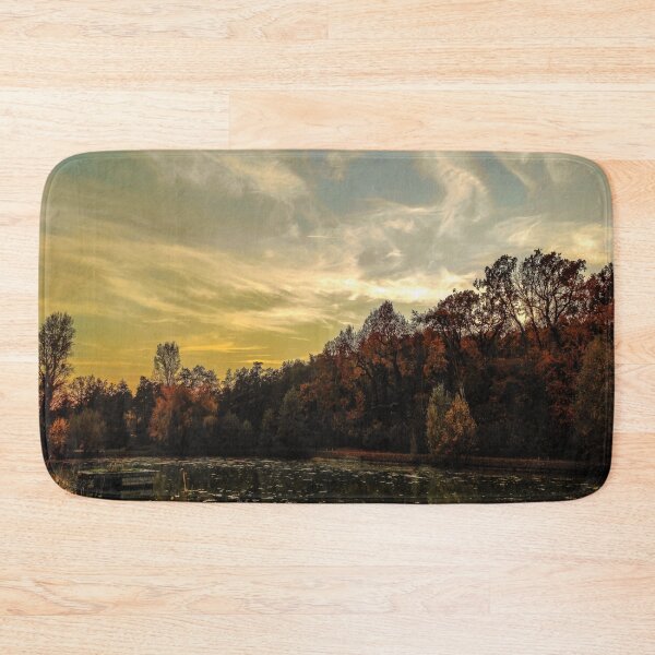 Item preview, Autumn Lake, Park Landscape, Fall Season Art designed and sold by pineappledizajn.