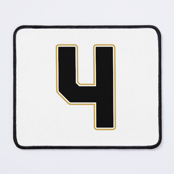 Item preview, Jersey Number 4 / Player Shirt Number Four (Black with Gold Outline) designed and sold by STUDIO-72.