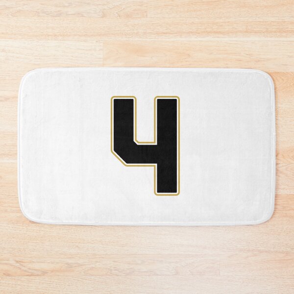 Item preview, Jersey Number 4 / Player Shirt Number Four (Black with Gold Outline) designed and sold by STUDIO-72.