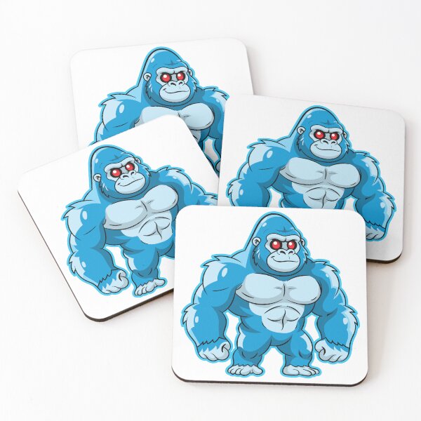 Item preview, Cartoon Style Blue Red Eyes Gorilla designed and sold by Brainstorming99.