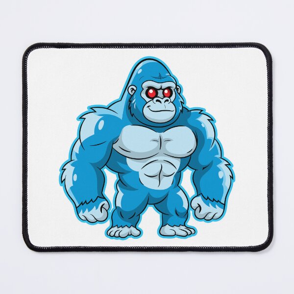 Item preview, Cartoon Style Blue Red Eyes Gorilla designed and sold by Brainstorming99.