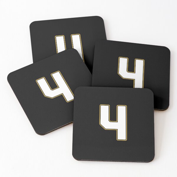 Item preview, Jersey Number 4 / Player Shirt Number Four (White with Gold Outline) designed and sold by STUDIO-72.
