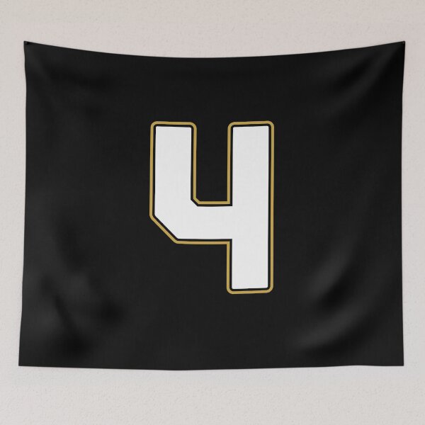 Item preview, Jersey Number 4 / Player Shirt Number Four (White with Gold Outline) designed and sold by STUDIO-72.
