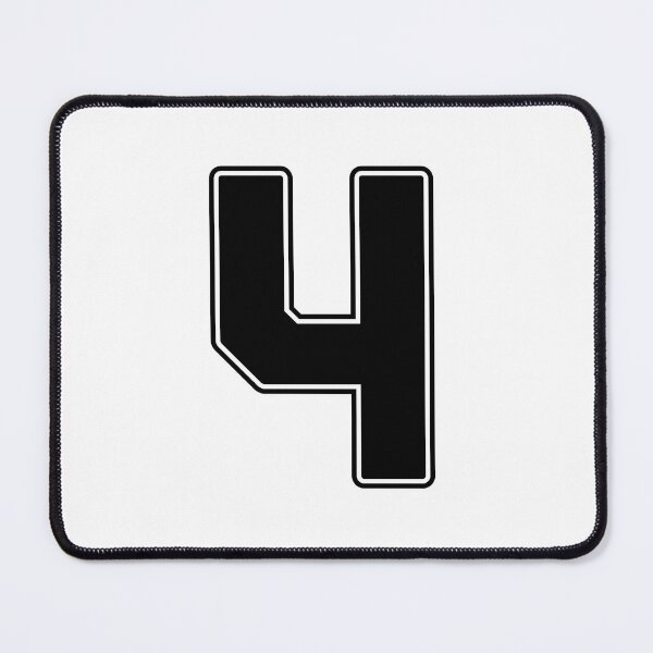 Item preview, Jersey Number 4 / Player Shirt Number Four (Black with Black Outline) designed and sold by STUDIO-72.