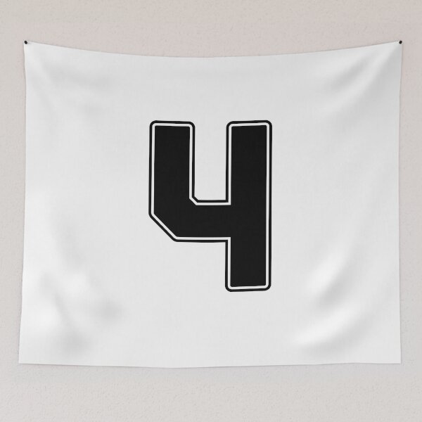 Item preview, Jersey Number 4 / Player Shirt Number Four (Black with Black Outline) designed and sold by STUDIO-72.