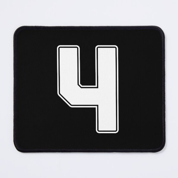 Item preview, Jersey Number 4 / Player Shirt Number Four (White with White Outline) designed and sold by STUDIO-72.