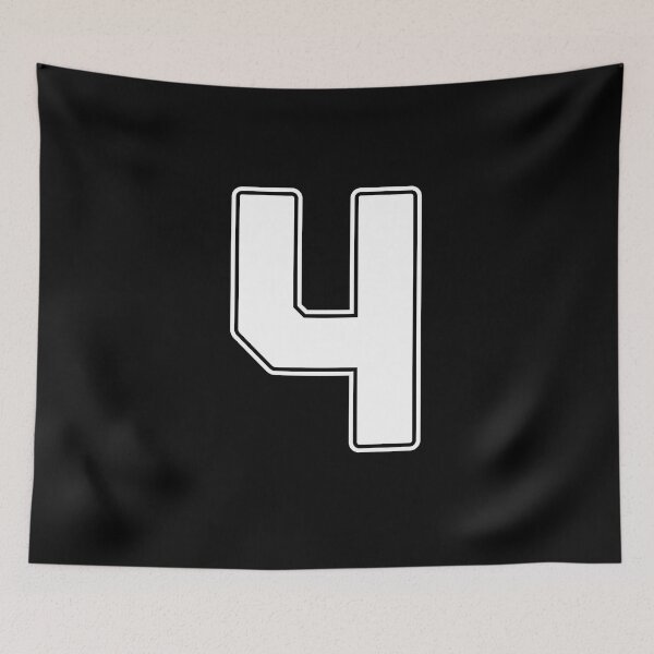 Item preview, Jersey Number 4 / Player Shirt Number Four (White with White Outline) designed and sold by STUDIO-72.